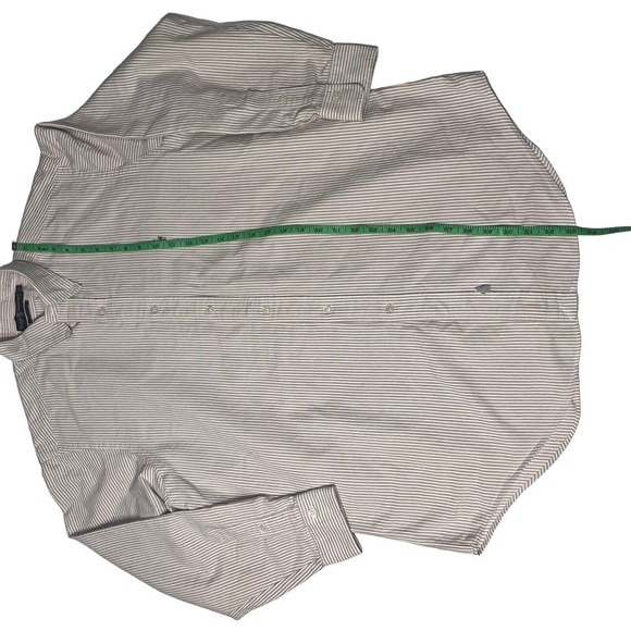 Ralph Lauren mens polo shirt button up cream and white size 16 1/2 -32 - Picture 10 of 13